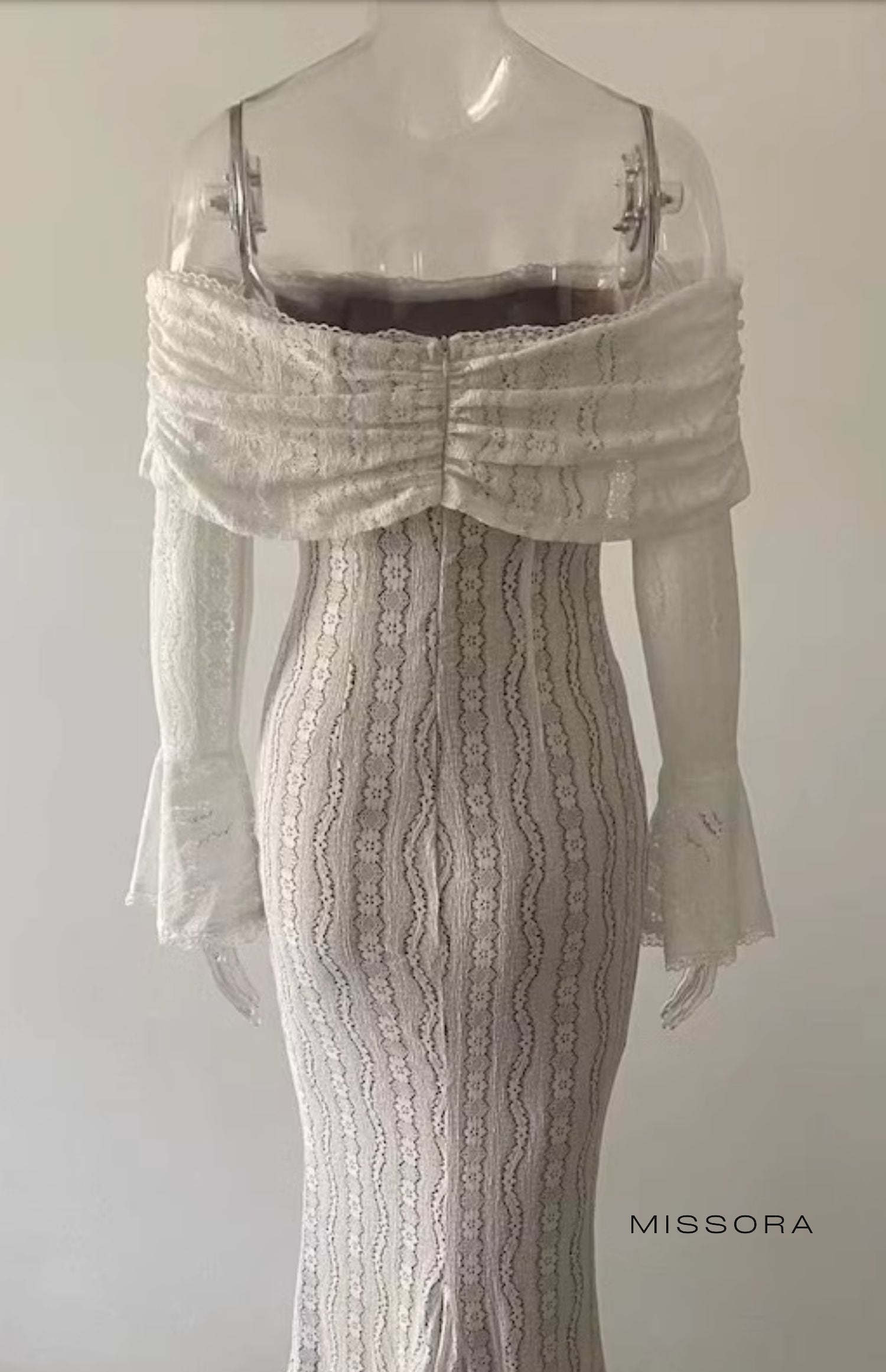 Jaslynn Omuz Dekolteli Dantel Elbise [OQIKI5Q7]