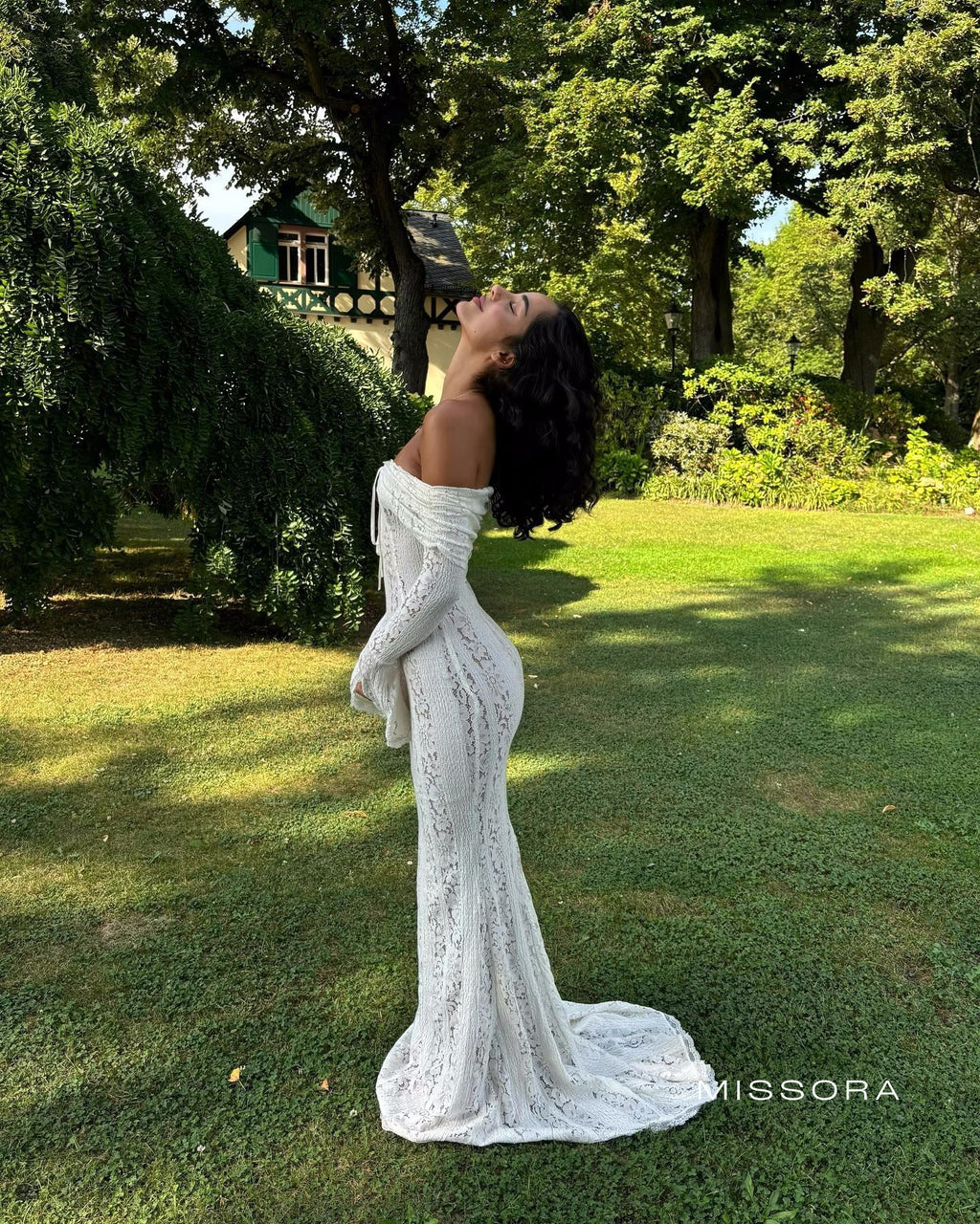 Jaslynn Omuz Dekolteli Dantel Elbise [ATY00ZGM]