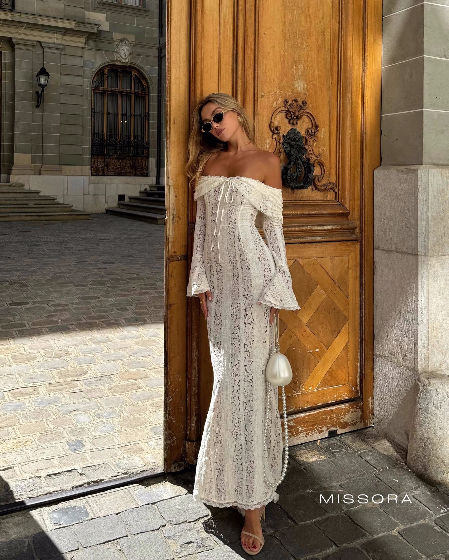 Jaslynn Omuz Dekolteli Dantel Elbise [ZHL1P5FC]