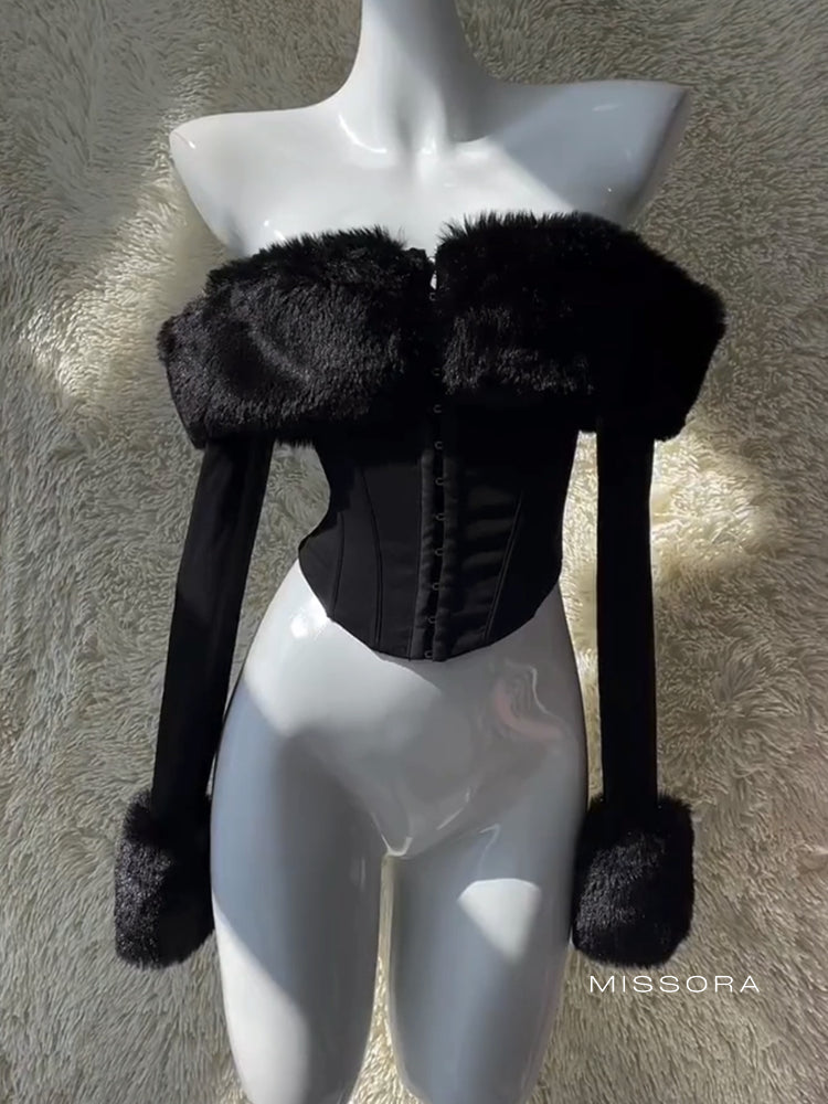 Jaylen Omuz Dekolteli Korse Top [PZOWKW7W]