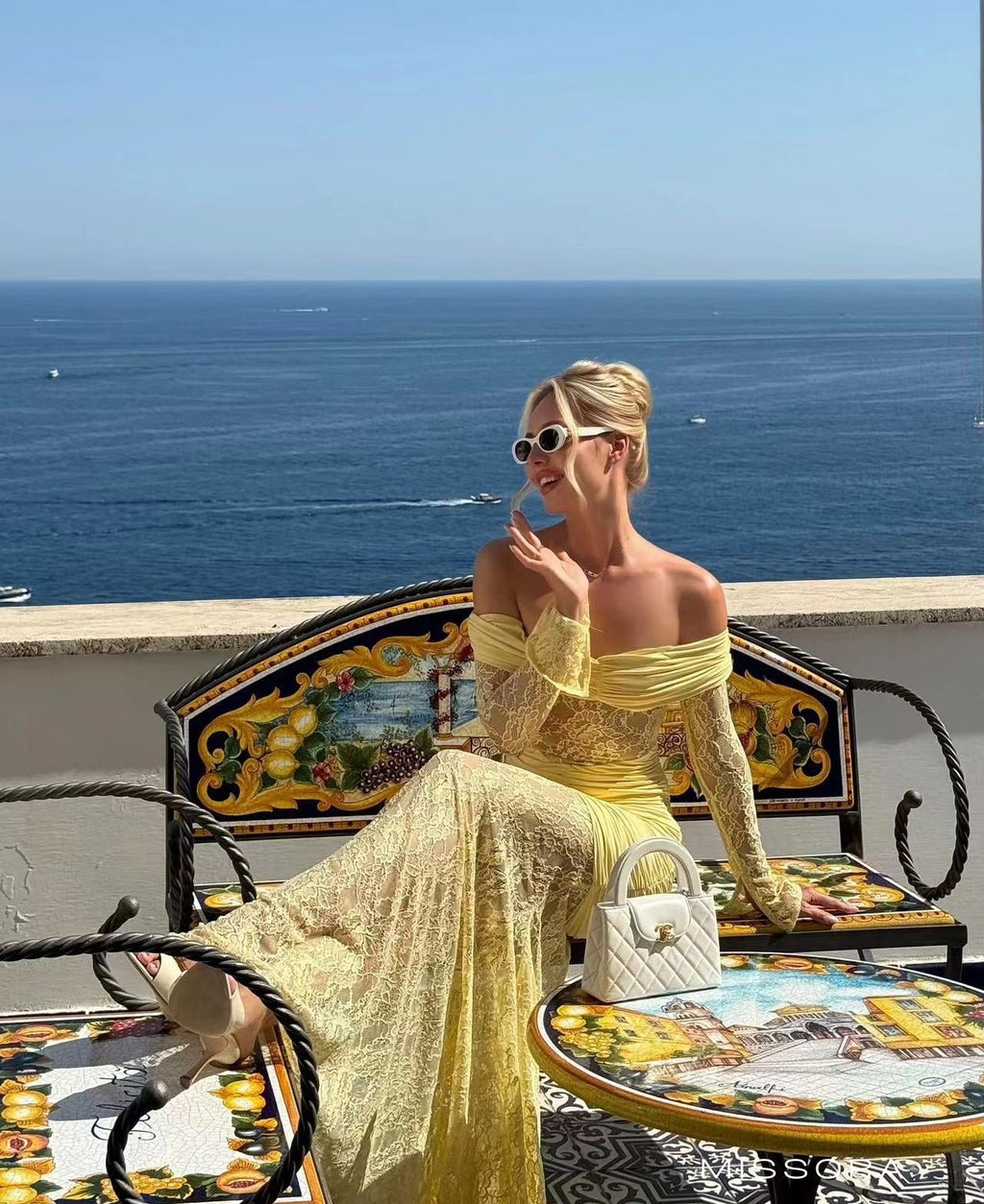 Jermany Nakışlı Tek Omuz Maksi Elbise [PM9TNG5M]