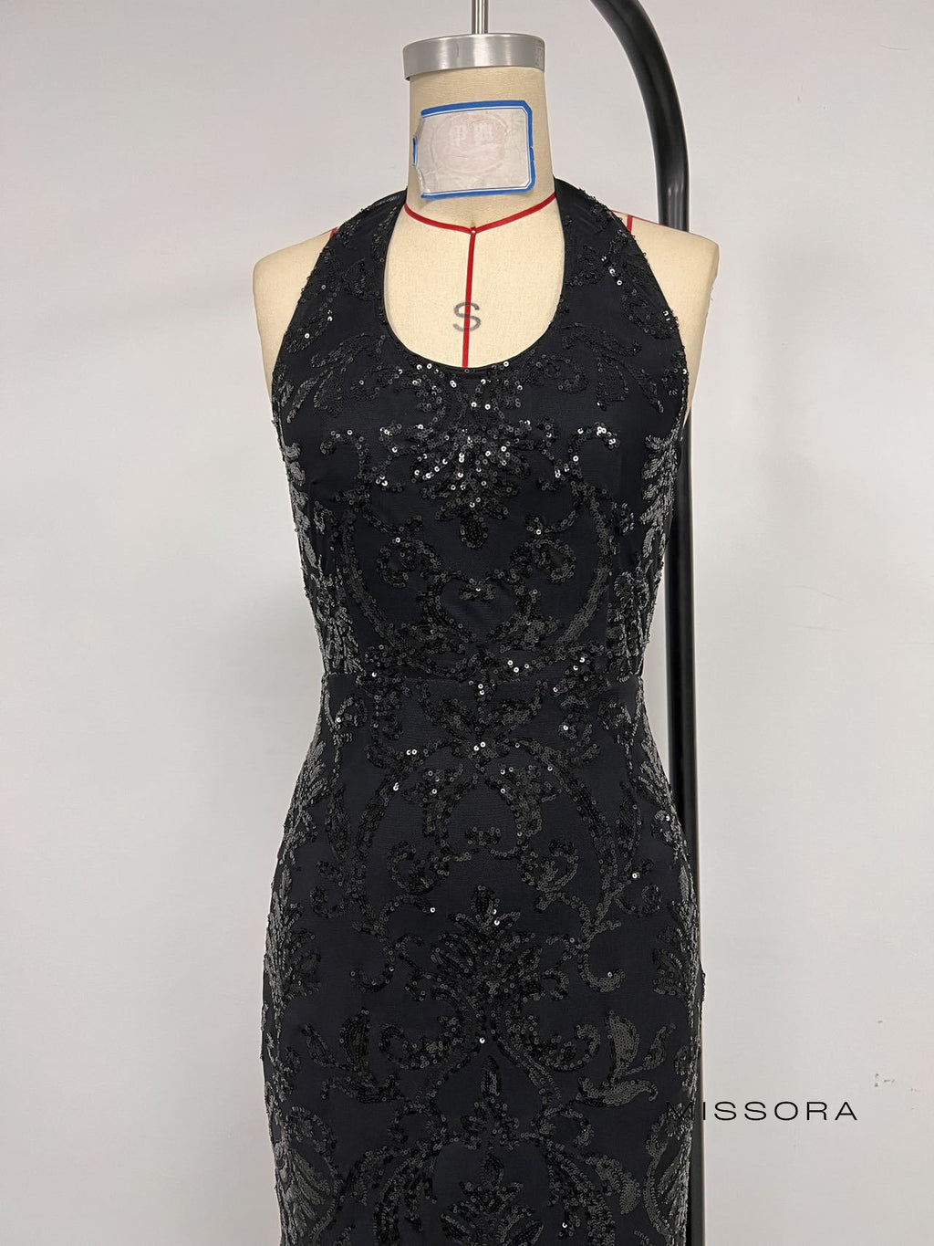 Joi Siyah Halter Yaka Mermaid Elbise [1SH5Y9WM]