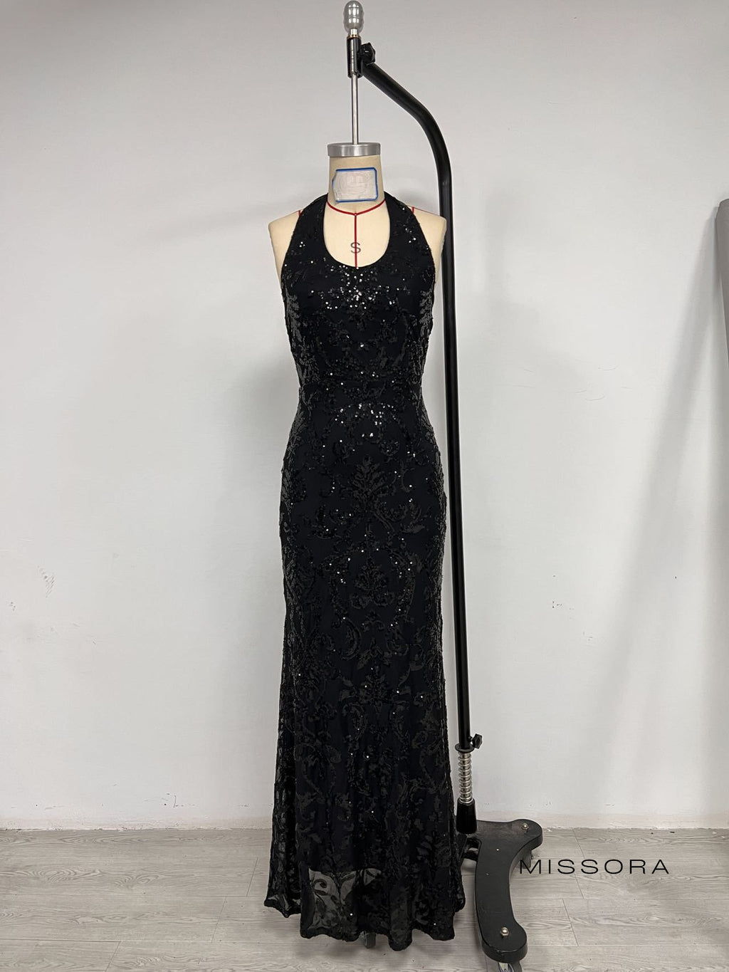 Joi Siyah Halter Yaka Mermaid Elbise [YREPPCT5]