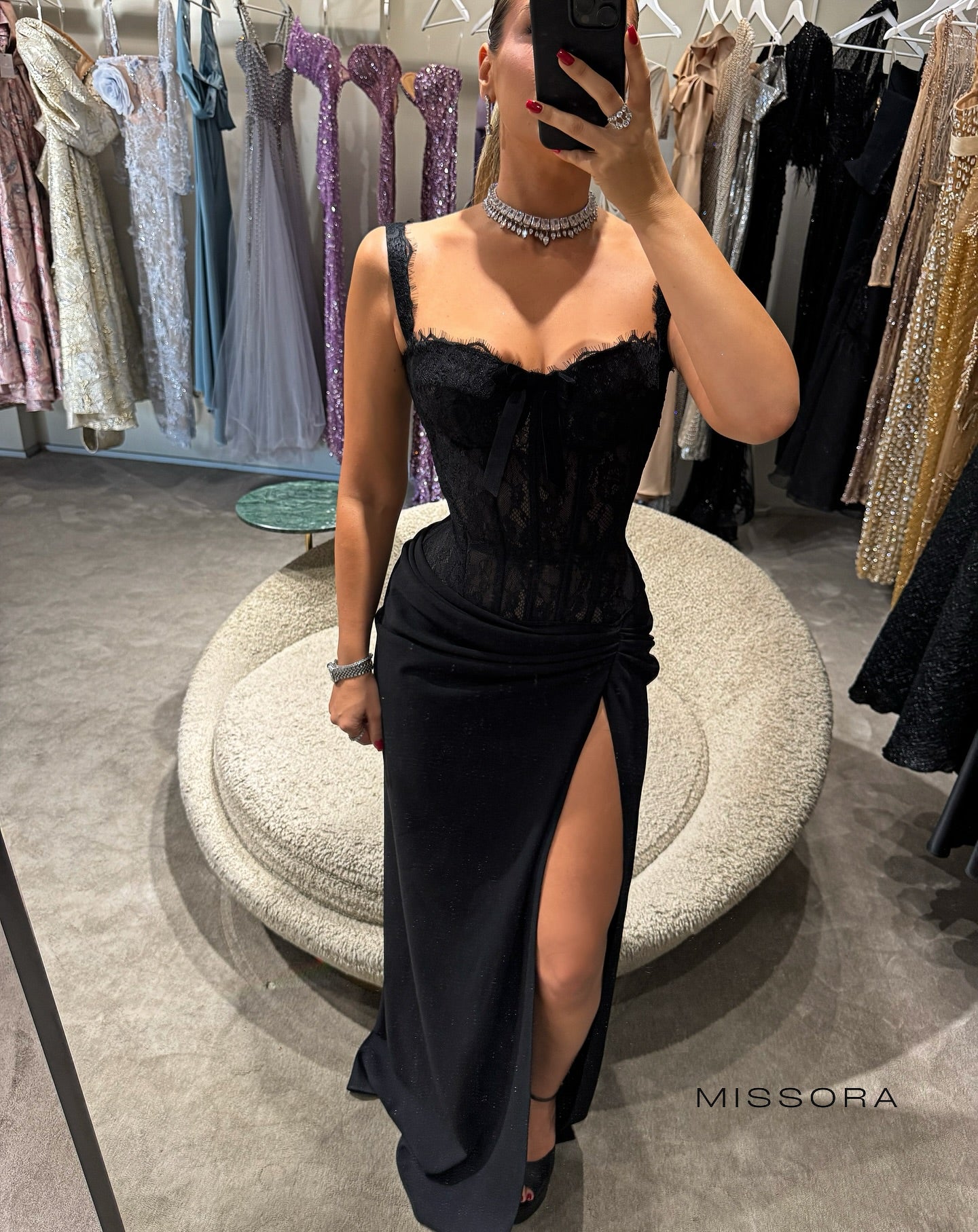 Julienne Dantel Korseli Maksi Elbise [TP0U4CRA]