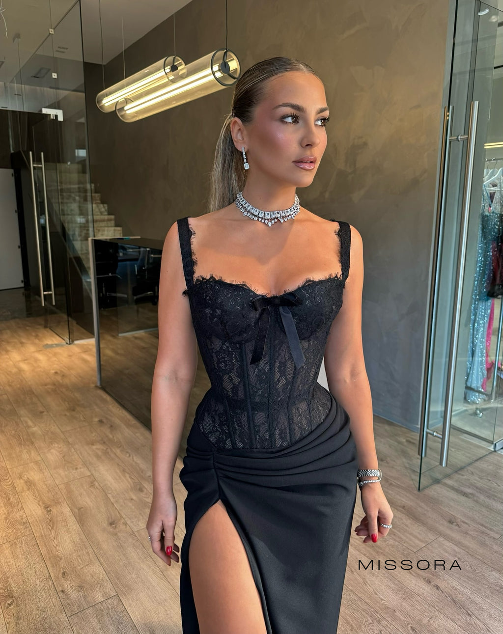 Julienne Dantel Korseli Maksi Elbise [M07K606Q]