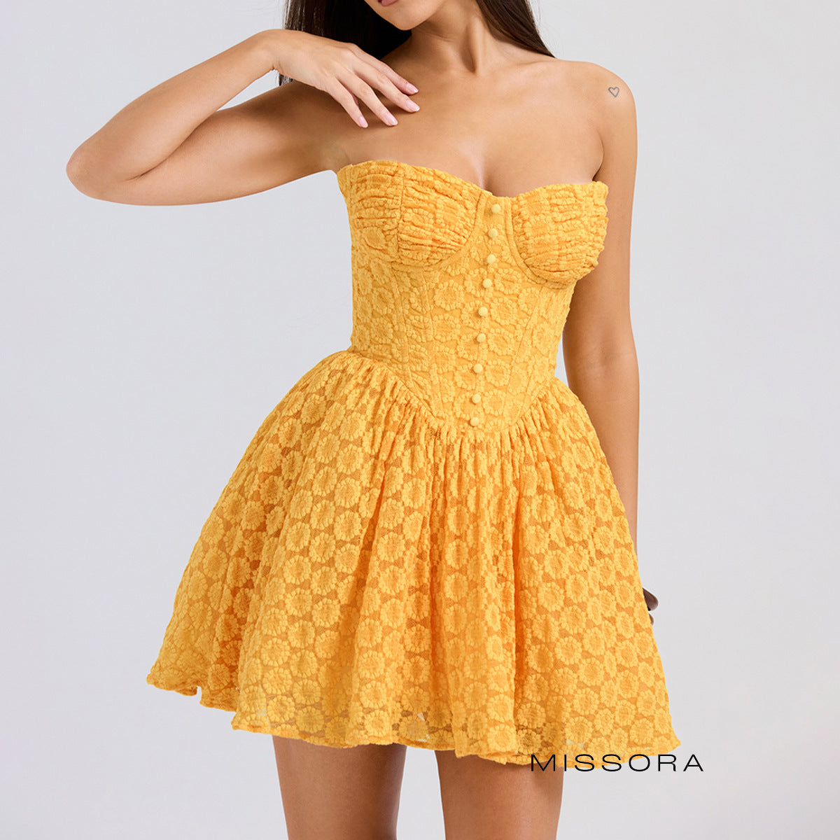 Julieta Dantelli Korse Mini Elbise [7FXUK57W]