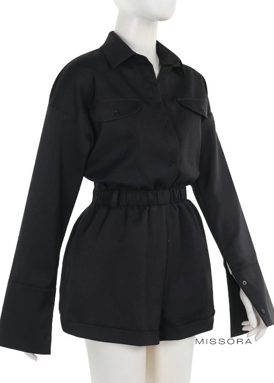 June Düğmeli Şık Şort Tulum [LUZG5IYH]