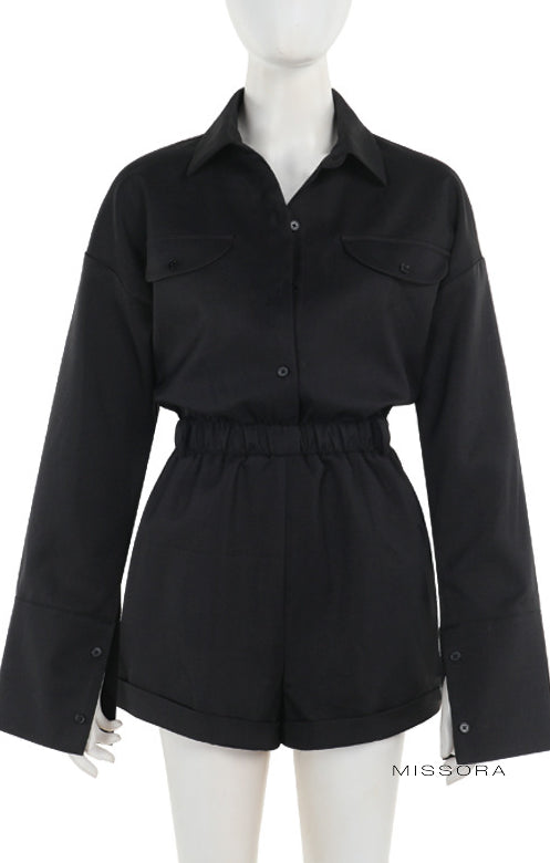 June Düğmeli Şık Şort Tulum [WYN6C7CT]