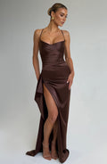 Missora June Draped Satin Maxi Dress