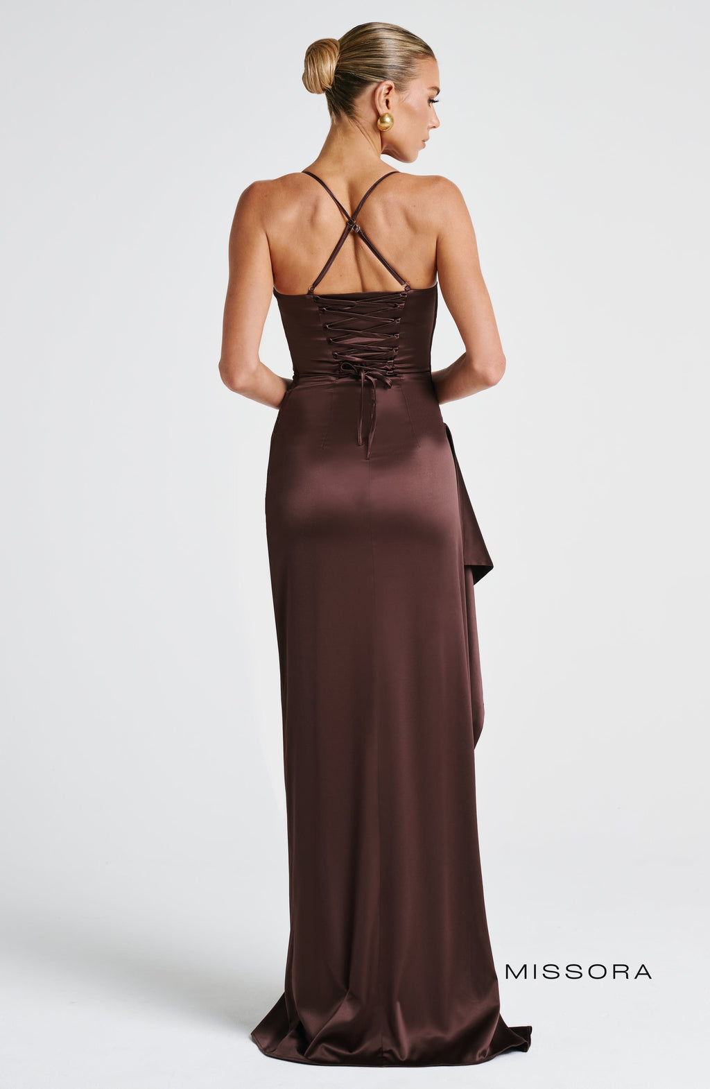 Missora June Draped Satin Maxi Dress