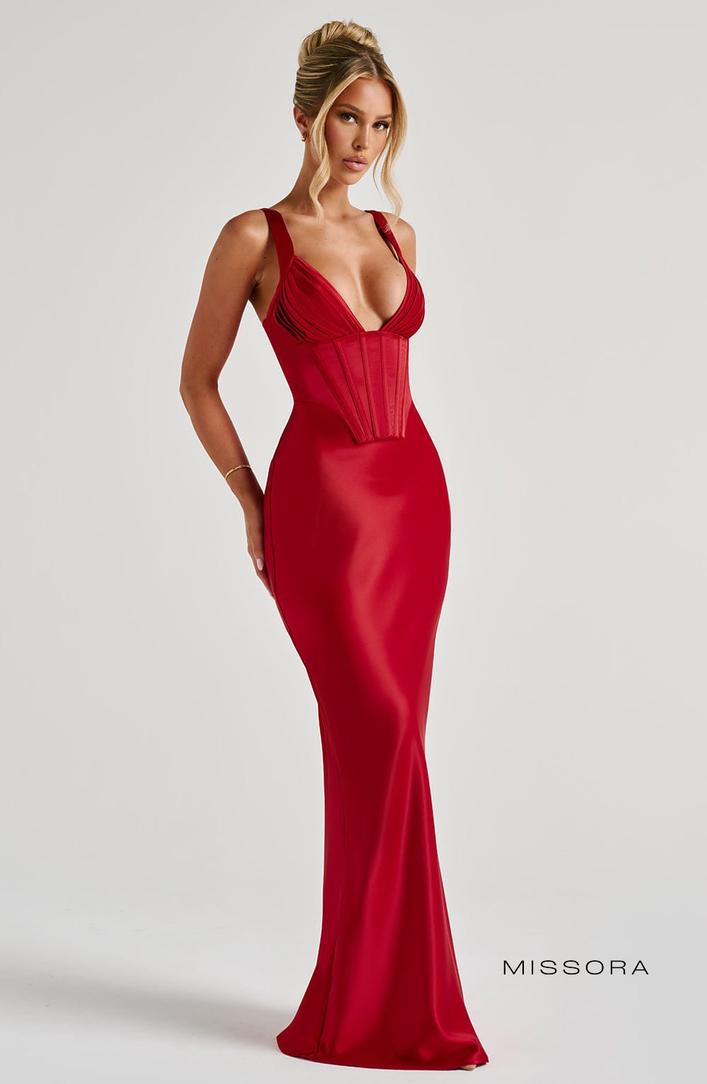Missora Kaiden Corset Satin Maxi Dress