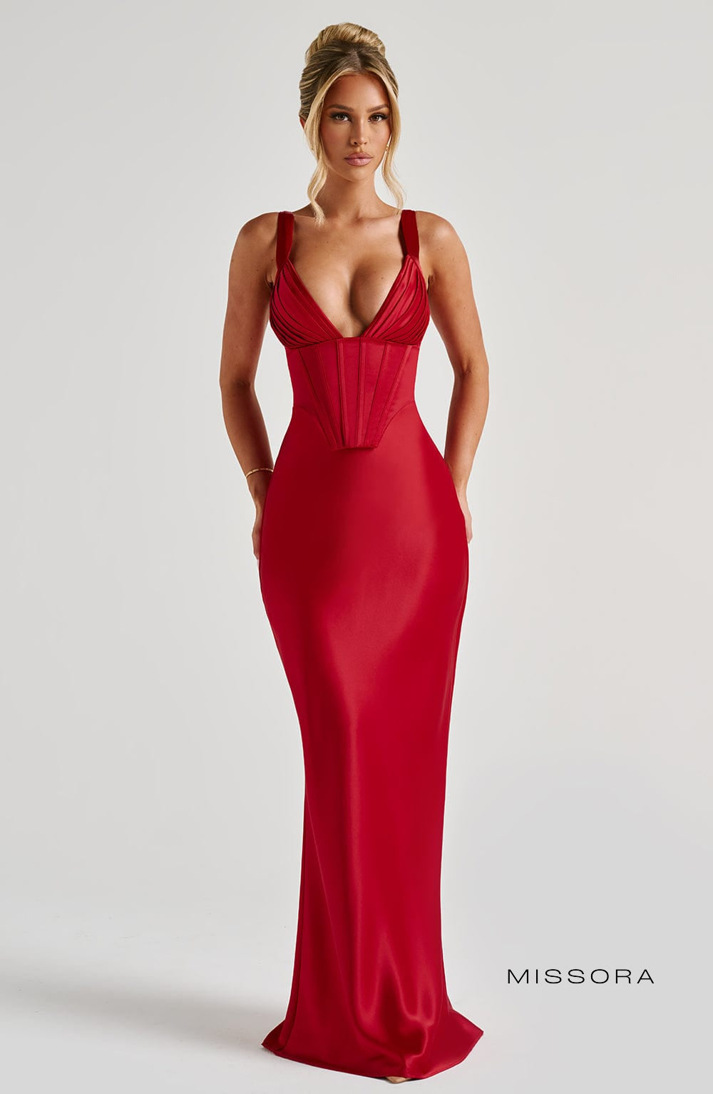 Missora Kaiden Corset Satin Maxi Dress