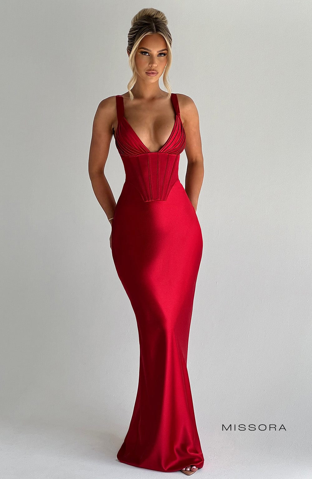 Missora Kaiden Corset Satin Maxi Dress