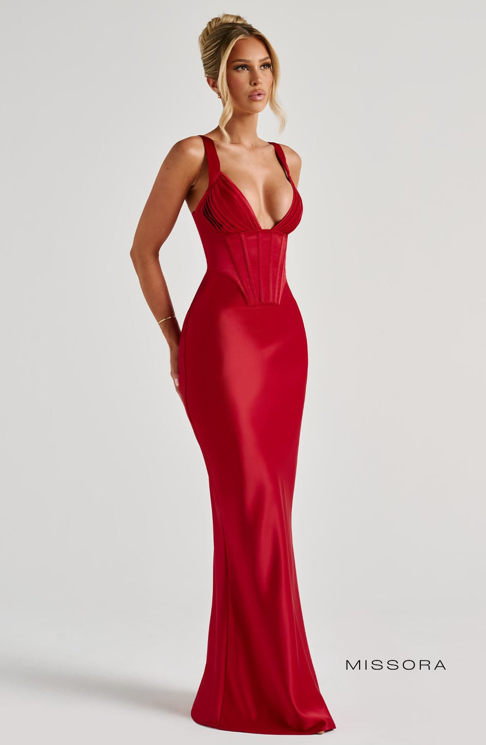 Missora Kaiden Corset Satin Maxi Dress