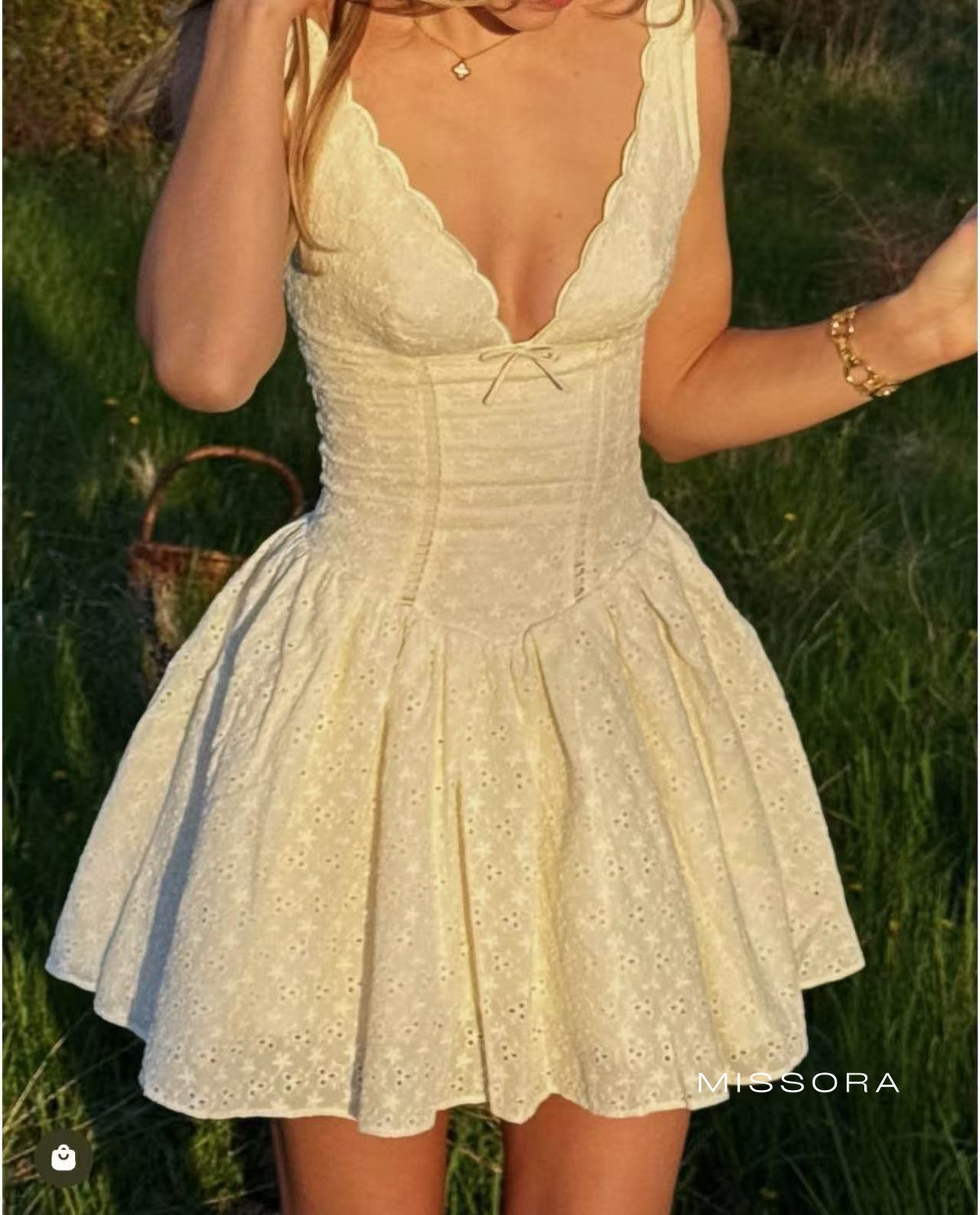 Kaileigh Dantel İşlemeli Mini Elbise [3LQWUBBA]