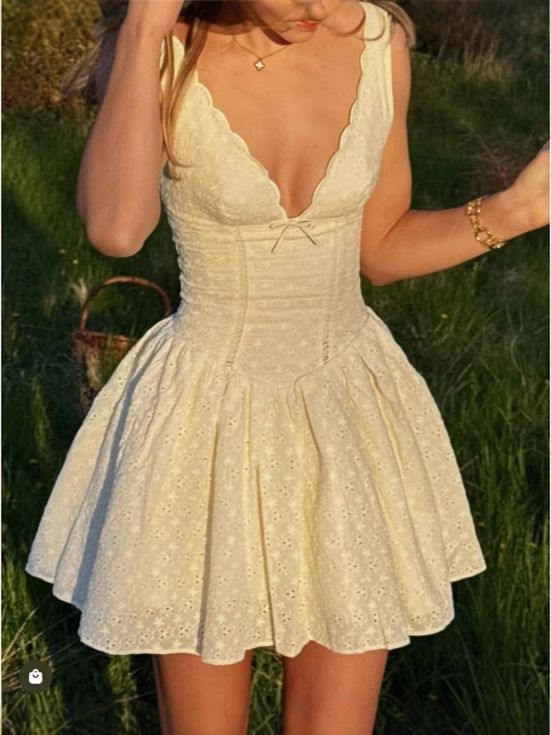 Kaileigh Dantel İşlemeli Mini Elbise [WHSZ6ANL]