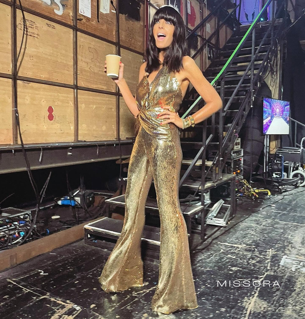 Kaislee Altın Cut-Out Tulum [YM09BLWP]