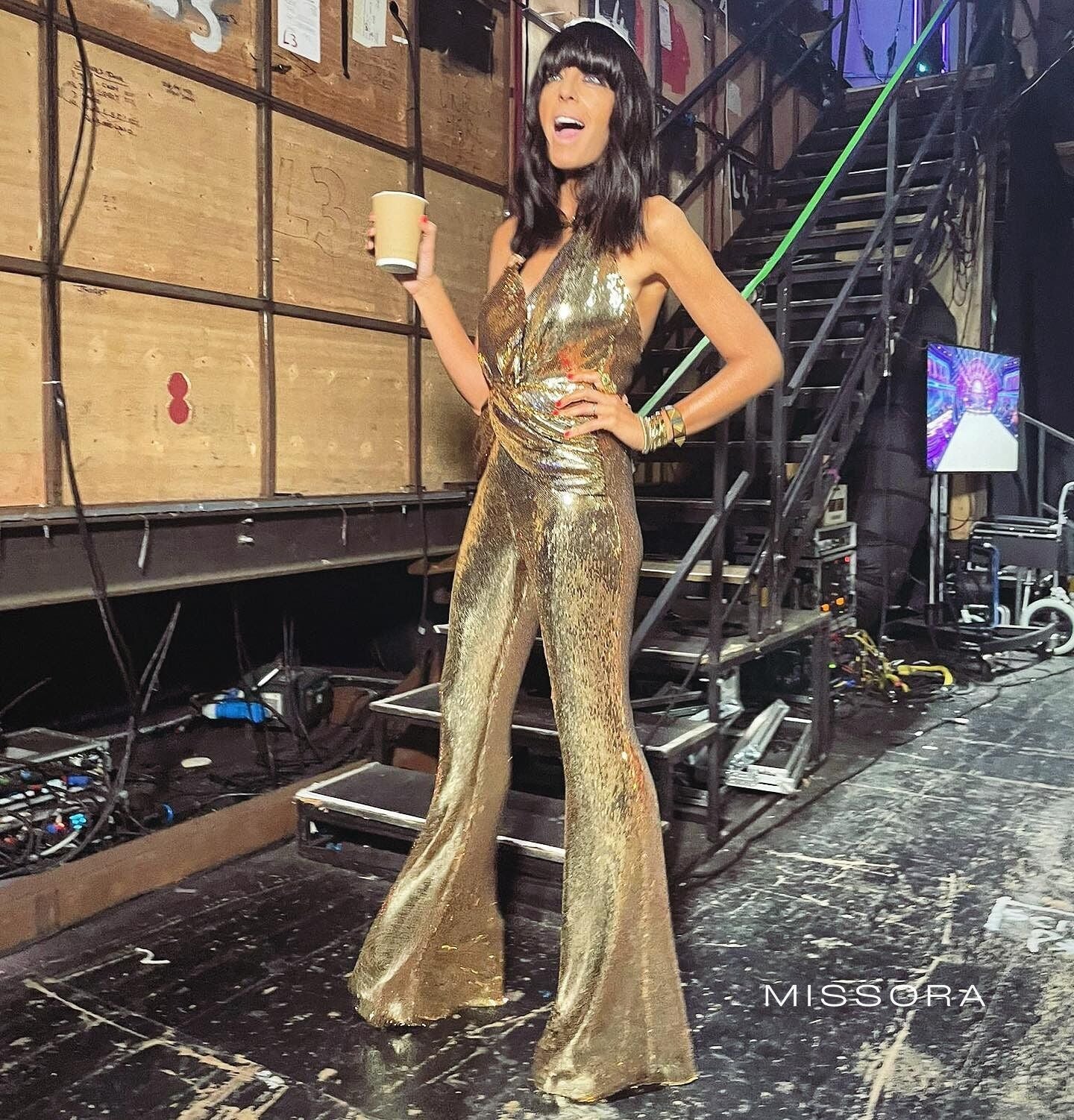 Kaislee Altın Cut-Out Tulum [YM09BLWP]