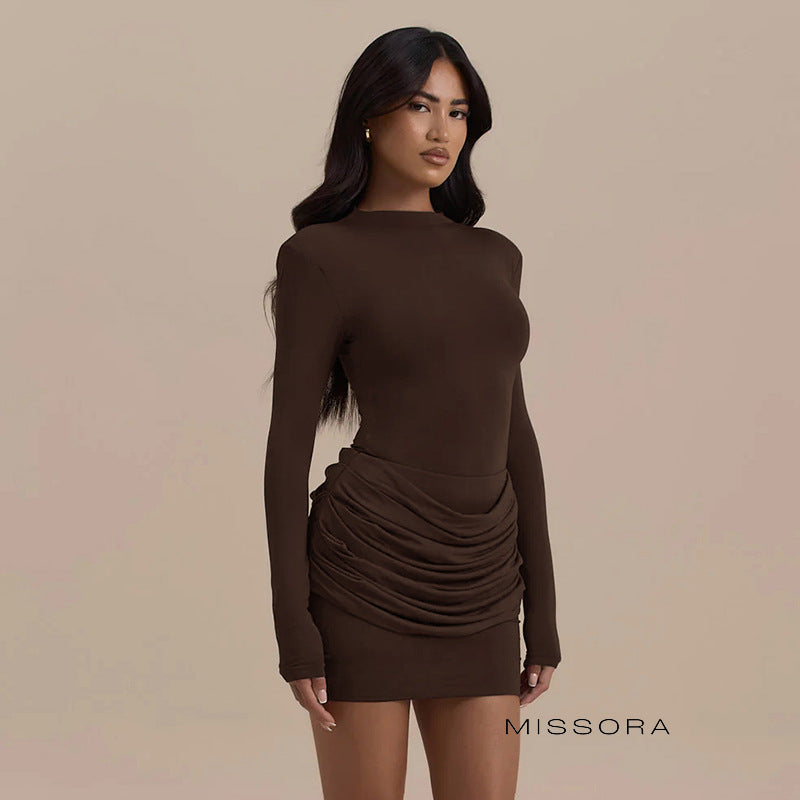 Karime Büzgülü Mini Elbise [F57MLDDH]