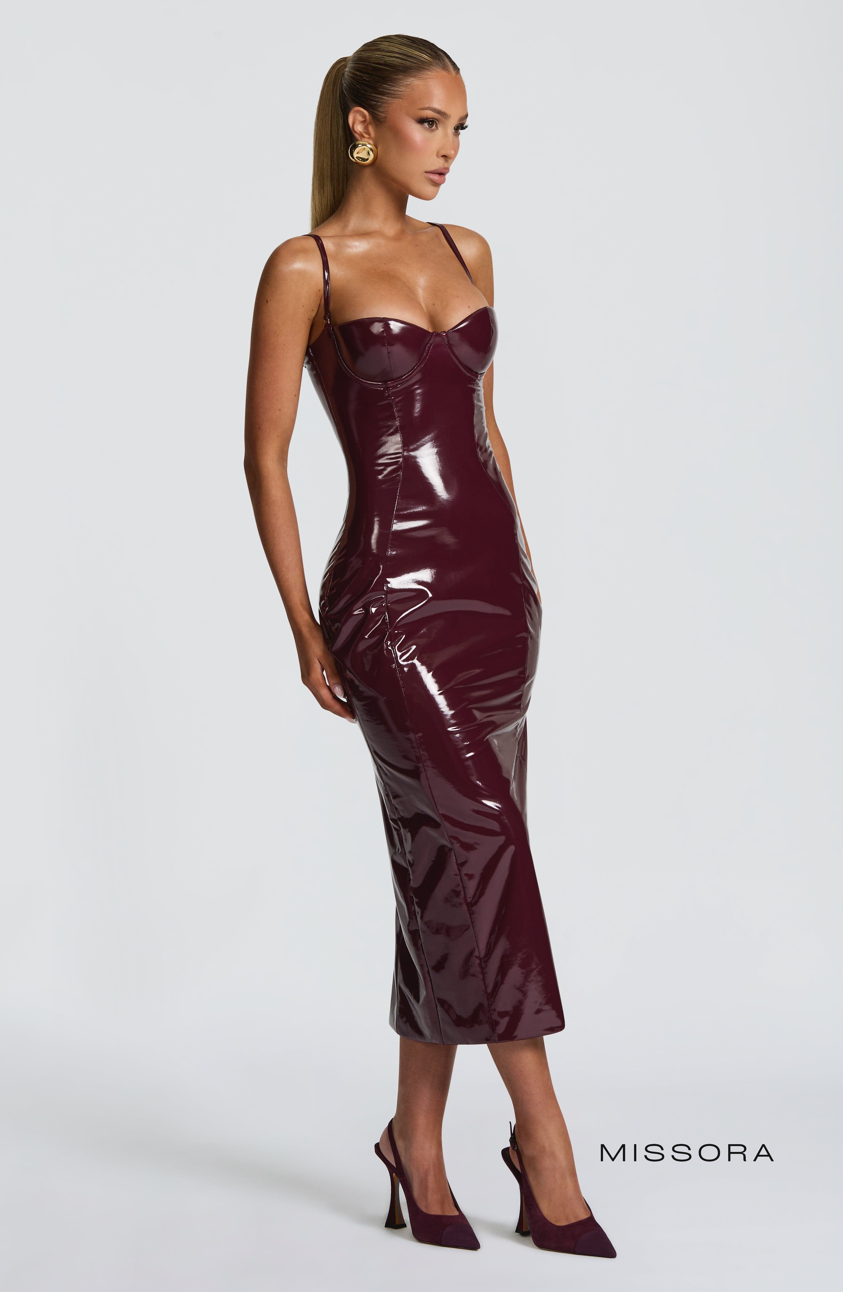 Missora Karizma Parlak Vucudu Saran Midi Elbise