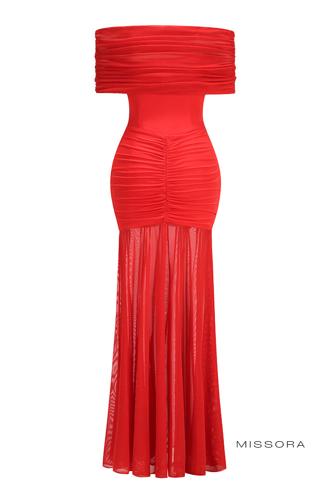 Missora Karlyn Omzu Acik Tul Maxi Elbise | S046RNV-1 | S046RNV-2 | S046RNV-3