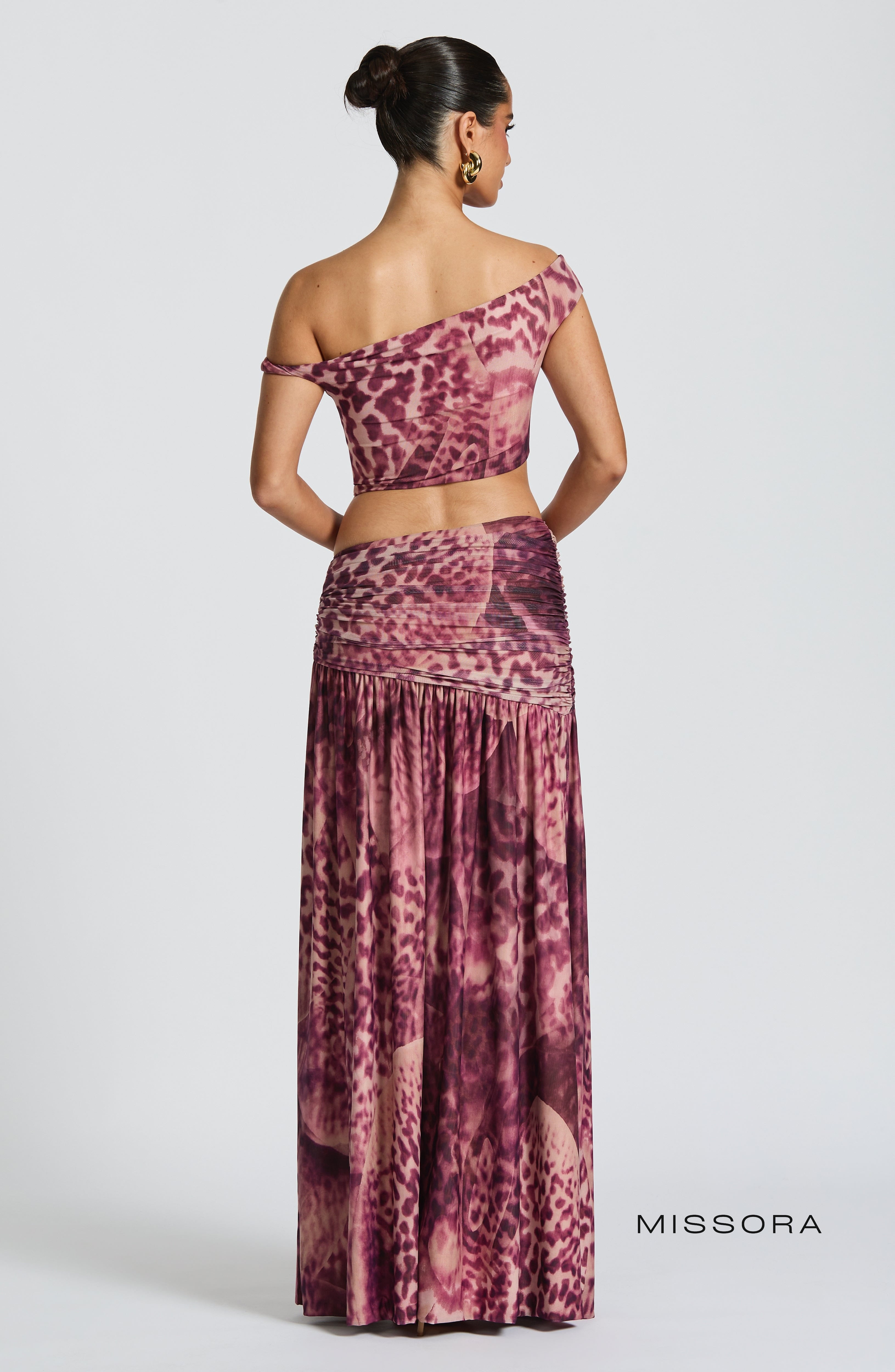 Missora Karol Floral Ruched Maxi Skirt