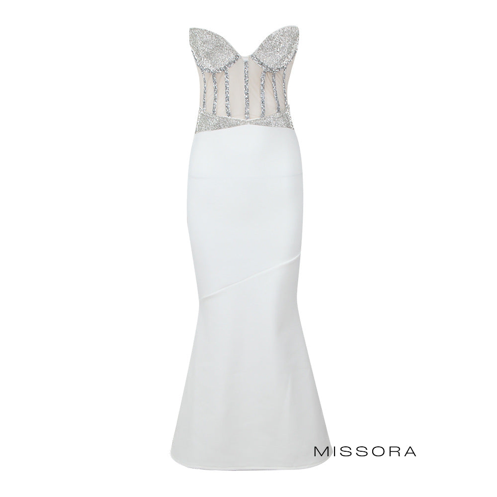 Katlyn Straplez Taşlı Maksi Elbise [4WNWDRW3]