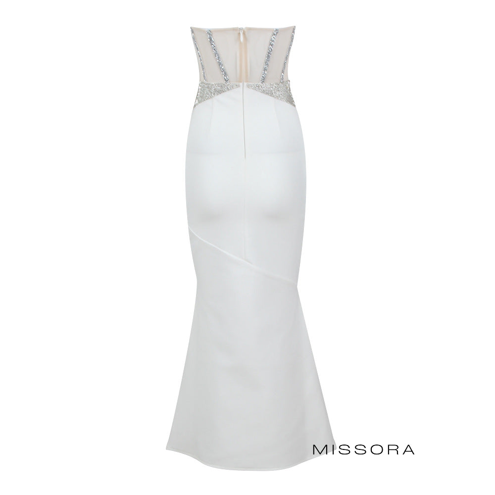 Katlyn Straplez Taşlı Maksi Elbise [TVCPVUQ4]