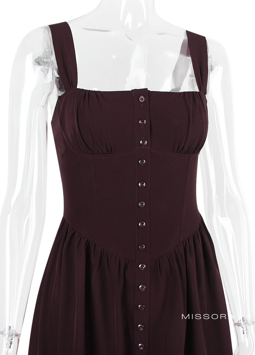 Kaylanie Kare Yaka Korse Detay Elbise [3GUXFY9Z]