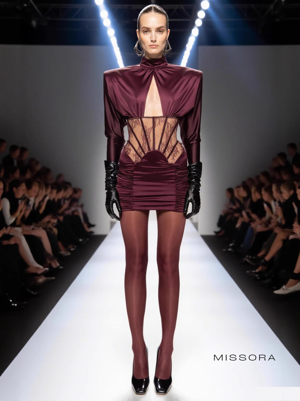 Keaton Dantel Korse Detaylı Mini Elbise [T1F90EKU]