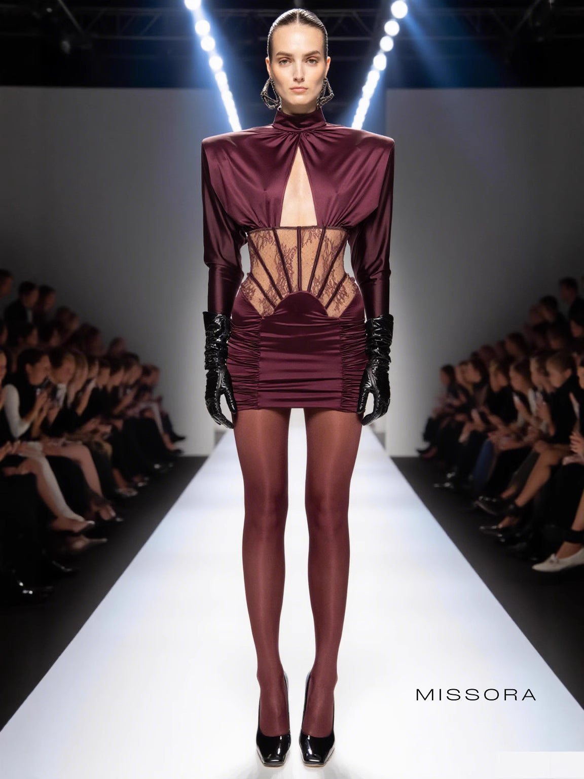 Keaton Dantel Korse Detaylı Mini Elbise [T1F90EKU]