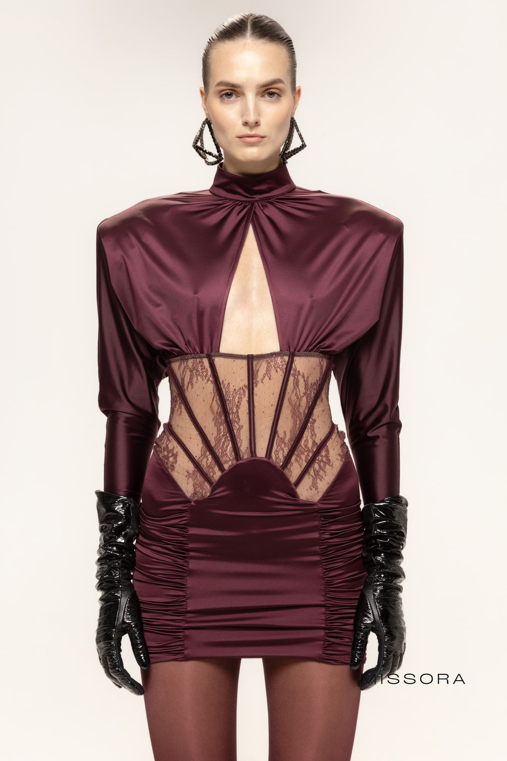 Keaton Dantel Korse Detaylı Mini Elbise [W38FB60Y]