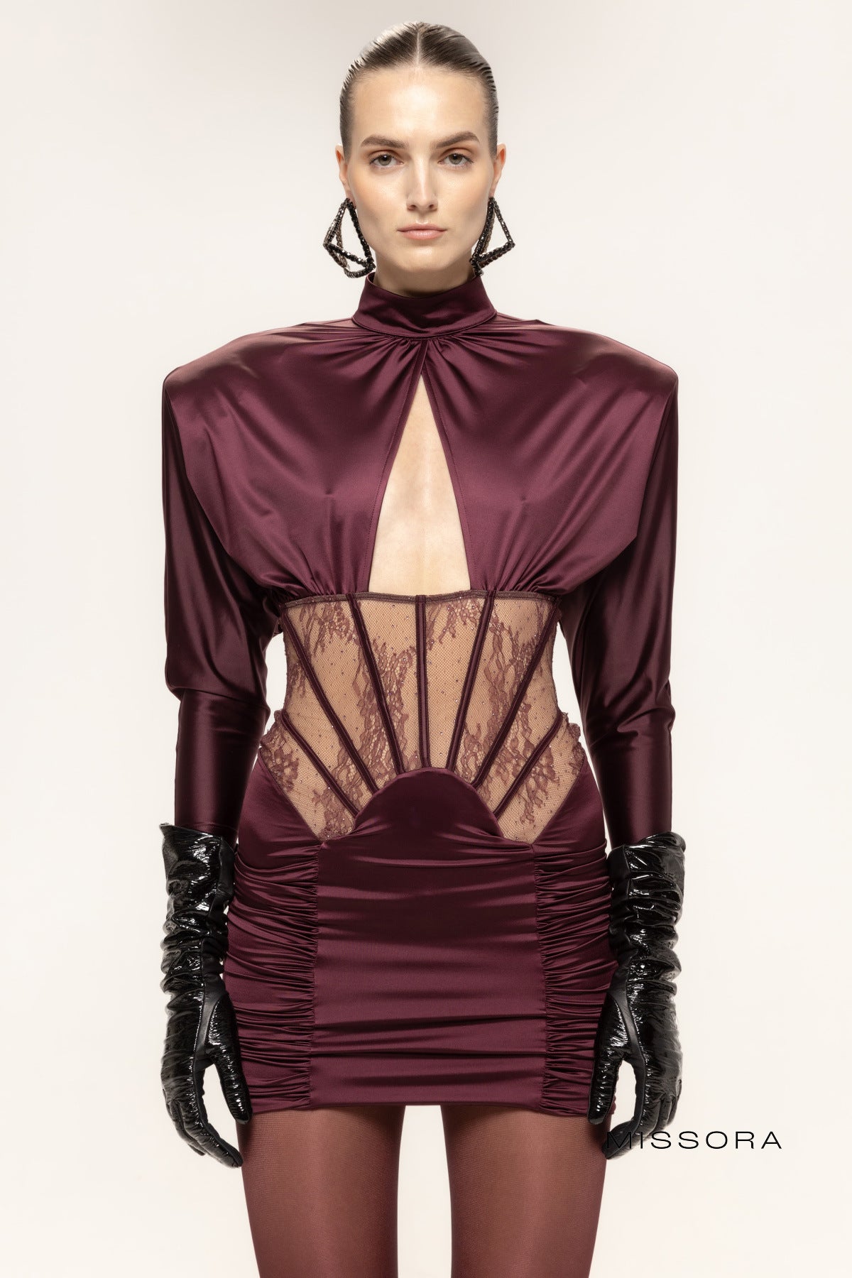 Keaton Dantel Korse Detaylı Mini Elbise [W38FB60Y]