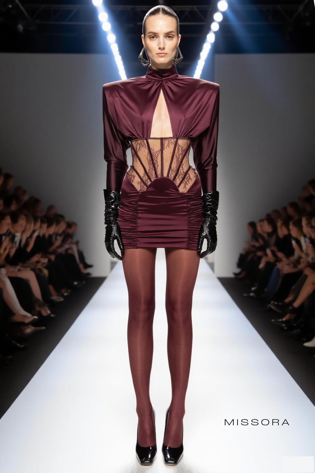 Keaton Dantel Korse Detaylı Mini Elbise [RVWM4U84]