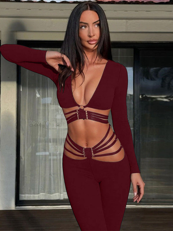 Kehlani Strappy Cut-Out Pantolon Takım [AMYPM04X]