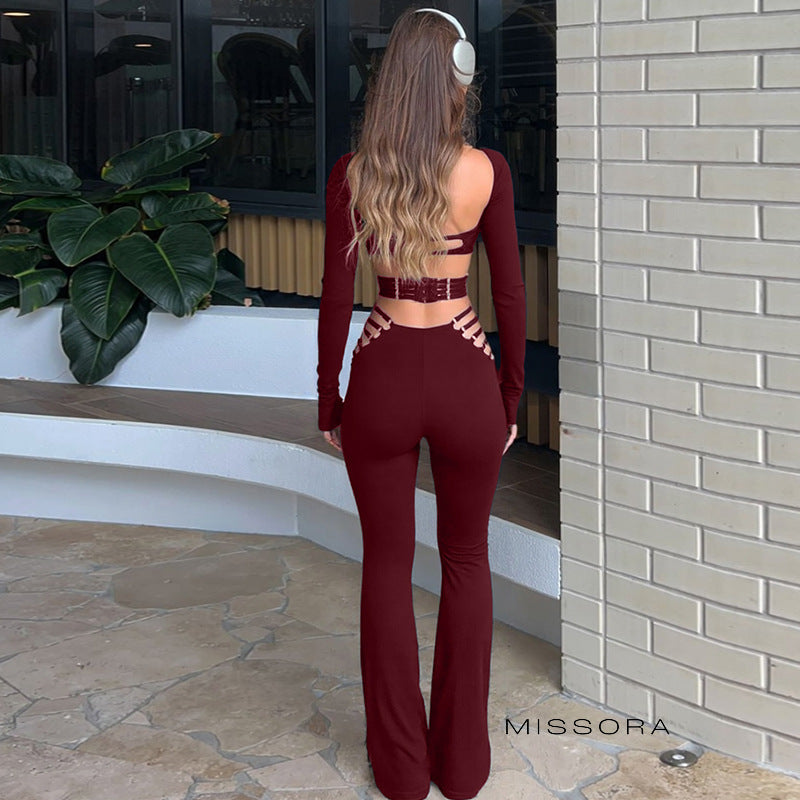 Kehlani Strappy Cut-Out Pantolon Takım [V30OQ6I8]