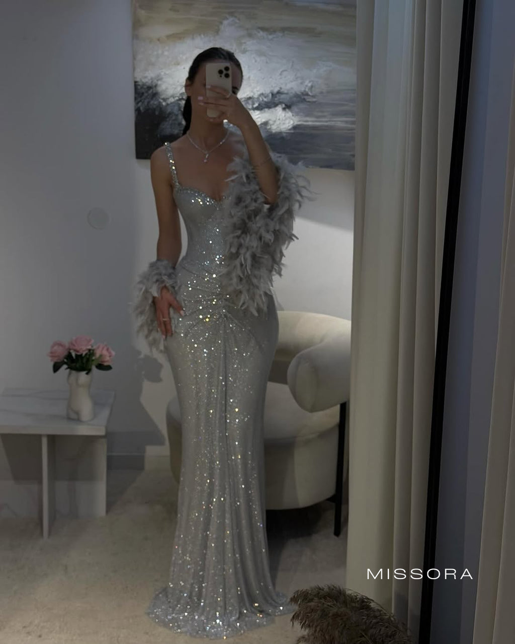 Kelise Işıltılı Askılı Maxi Elbise [QZDX53CV]