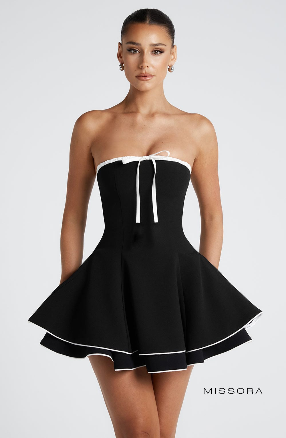 Missora Kenadee Tiered Flare Mini Dress