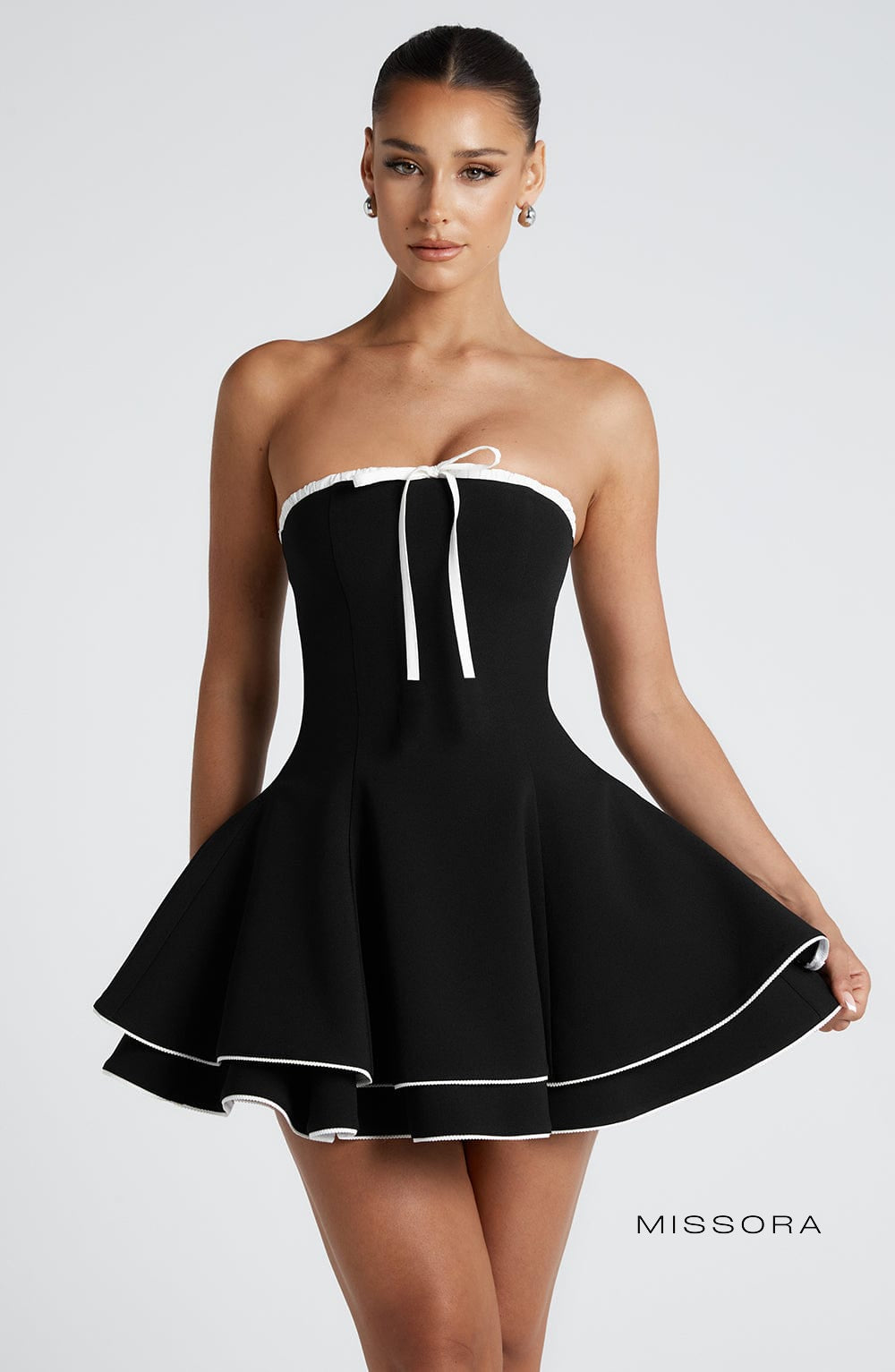 Missora Kenadee Tiered Flare Mini Dress