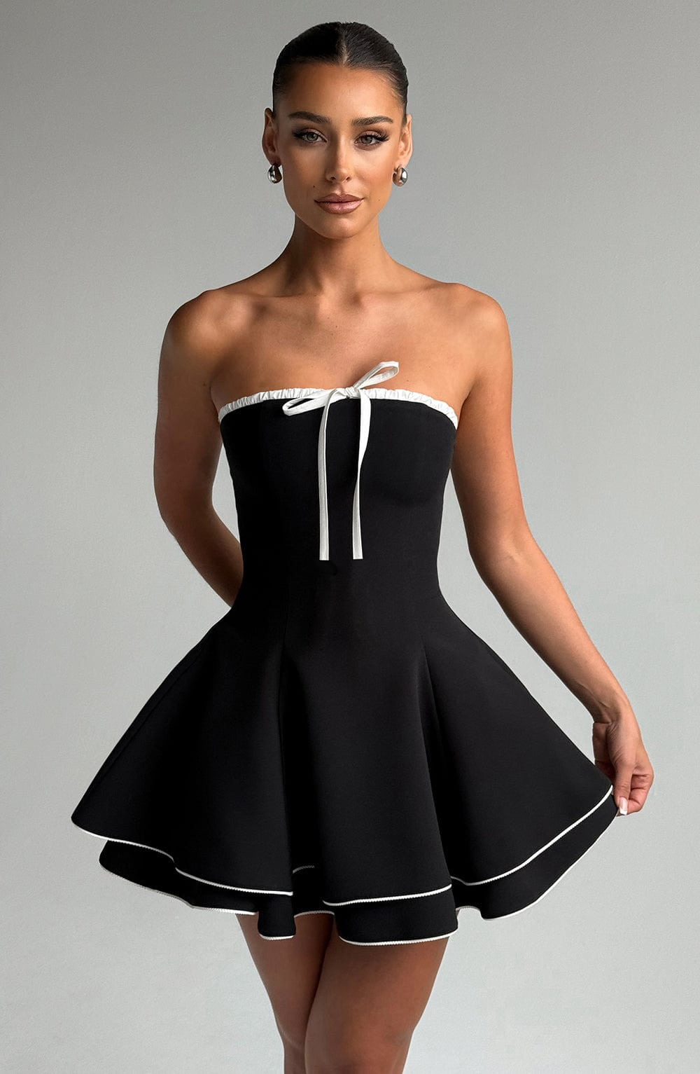 Missora Kenadee Tiered Flare Mini Dress