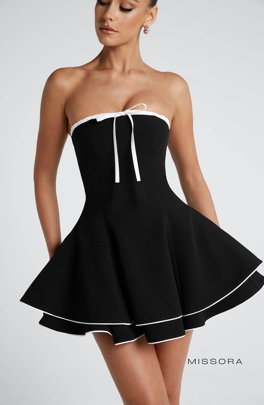 Missora Kenadee Tiered Flare Mini Dress