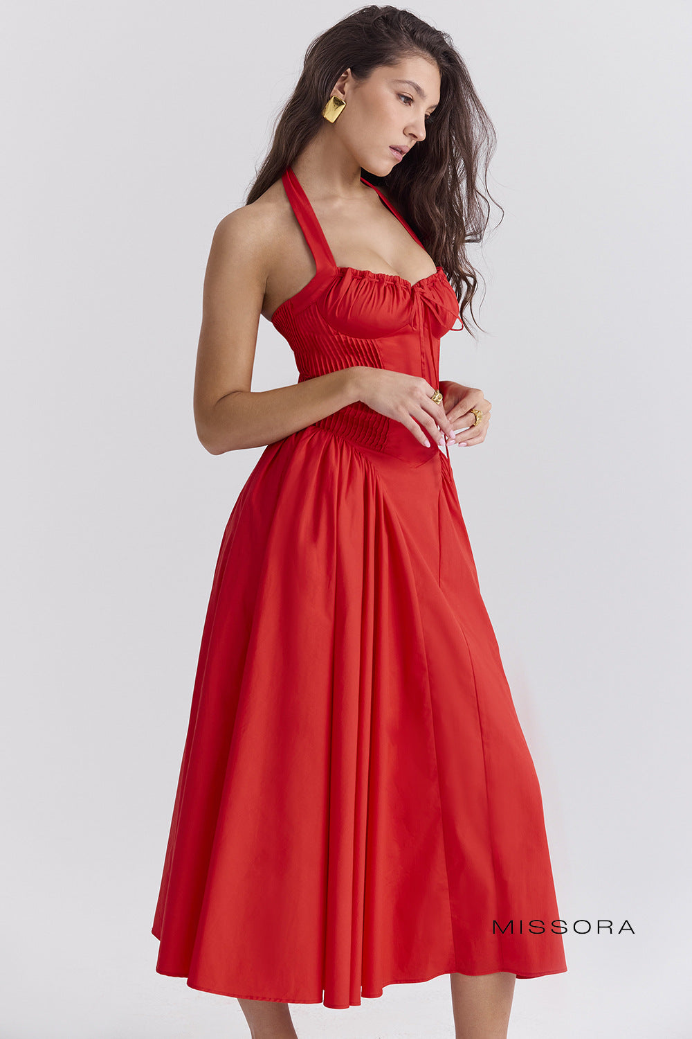 Kenzli Floral Halter Midi Elbise [CI5GU63P]