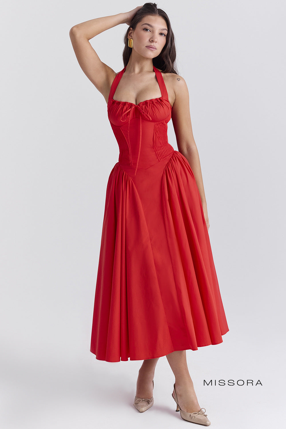 Kenzli Floral Halter Midi Elbise [OJT96W9R]