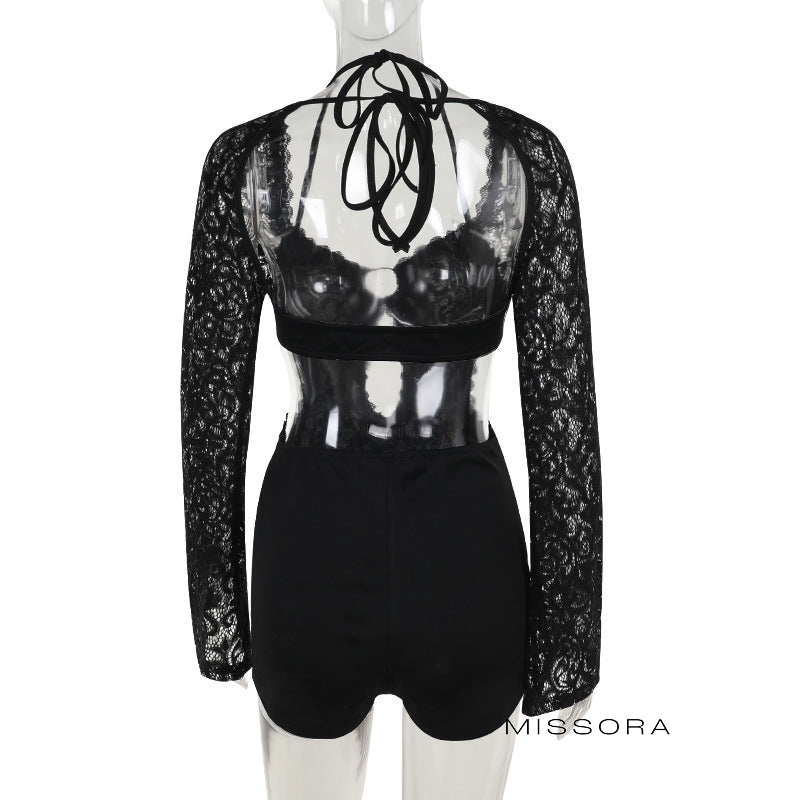 Kinnley Uzun Kollu Dantelli Tulum [O1V8GIHE]