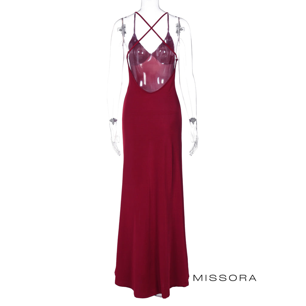 Kira Askılı Yırtmaçlı Maksi Elbise [GF4LR9YB]