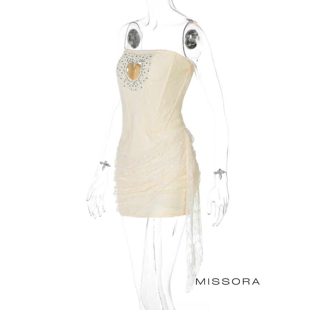 Kynli Straplez Dantel Mini Elbise [ODCWXGPL]