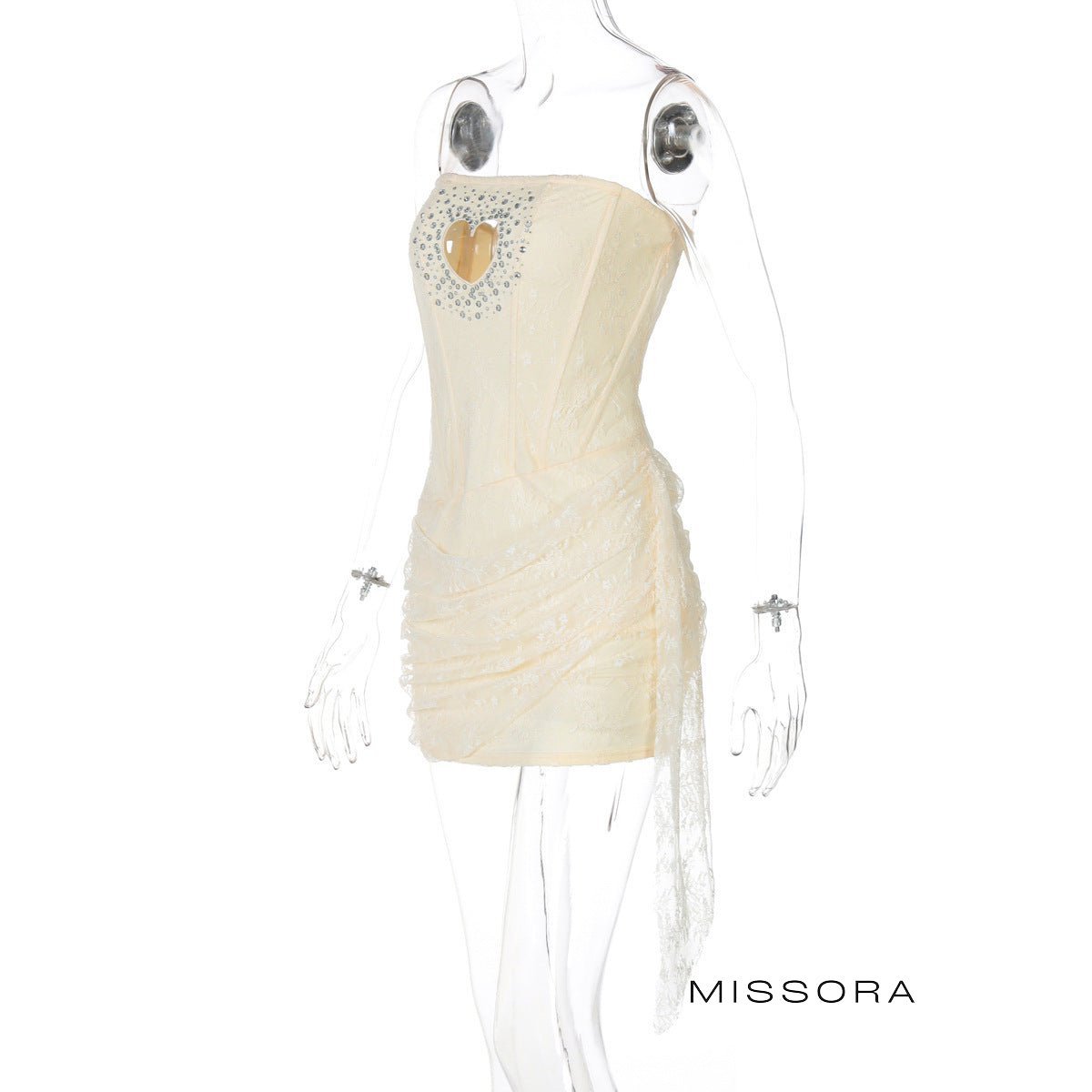 Kynli Straplez Dantel Mini Elbise [ODCWXGPL]