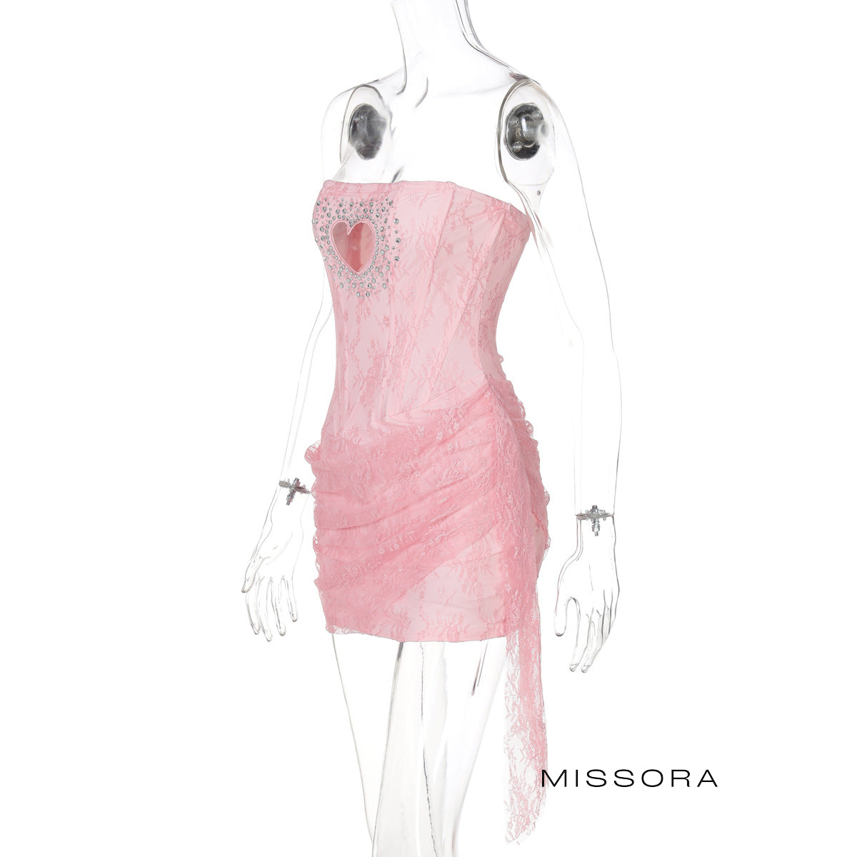 Kynli Straplez Dantel Mini Elbise [6WHGAYIS]