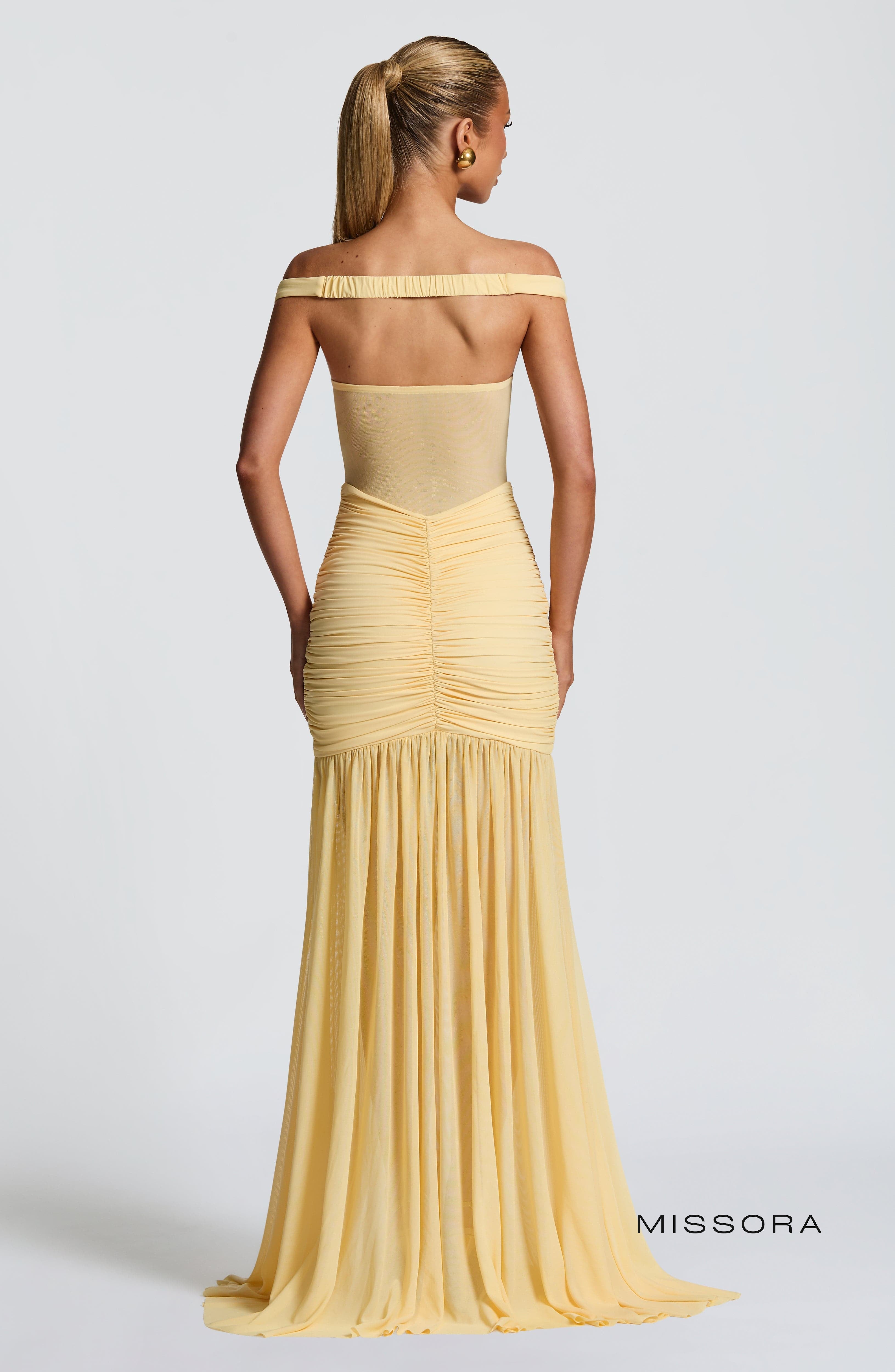 Missora Lakota Ruched Mesh Maxi Dress