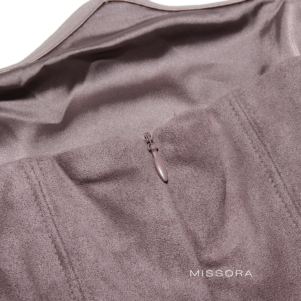 Lanae Kadife Saten Abiye Elbise [YOH2A4CZ]